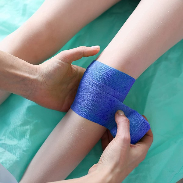Kohæsiv bandage, 12 ruller af selvhæftende bandage