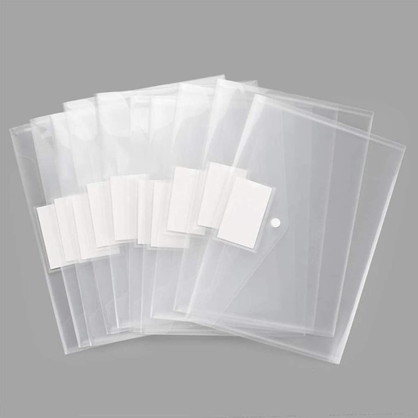 20 pakke konvolutter Polykonvolutter, med lomme og trykkknapp