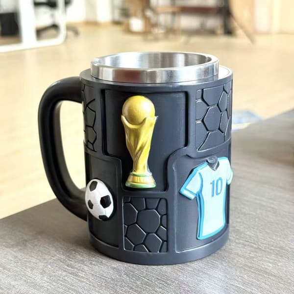 VM-tema 3D-präglad mugg: Messi nr 10 tröja minnesmugg