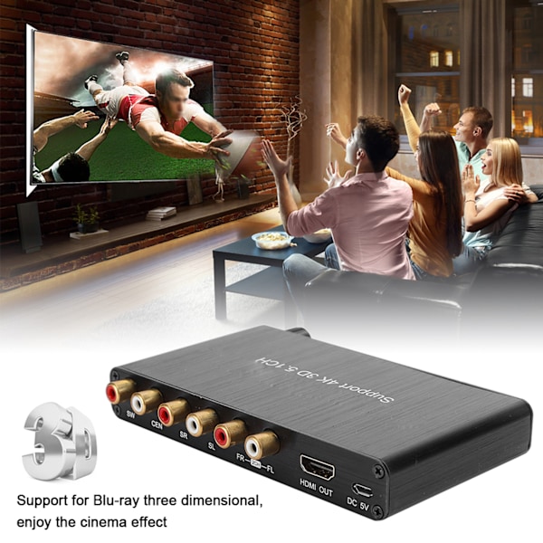 Ljudextraktor Dekoder Konverterare, Dolby AC-3/DTS Stöd för Fylligt Ljud, EDID Switch för Sömlös Enhetskompatibilitet, Professionell
