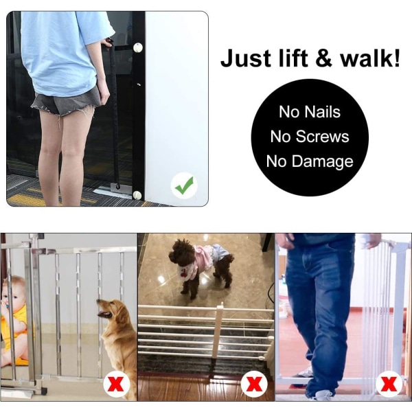 Säkerhetsgrind för trappor, Anti-hundstaket, Lätt att installera, 180*72cm