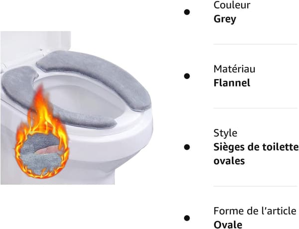 Toalettsitsöverdrag, 2 st (stor grå) Toalettsitsöverdrag Memory Foam