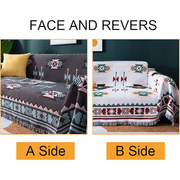 Southwest Design, Unik Vändbar Aztec Pläd med Boho-stil för Vardagsbruk