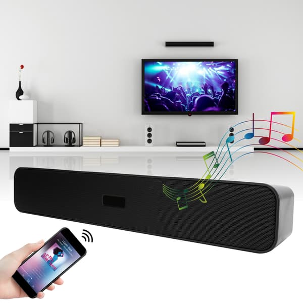 Soundbar til TV med Bluetooth-forbindelse, højtydende stereo surround sound-system med indbygget støjreduktionsprocessor, understøtter U-disk
