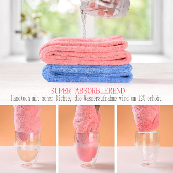 Högkvalitativ Snabbtorkande Mikrofiber Hårhandduk, Anti-Lockar, Utan Spänning Eller Huvudvärk, Främjar Mjukt Och Silkeslent Hår, Bekväm Att Bära, Reducerar