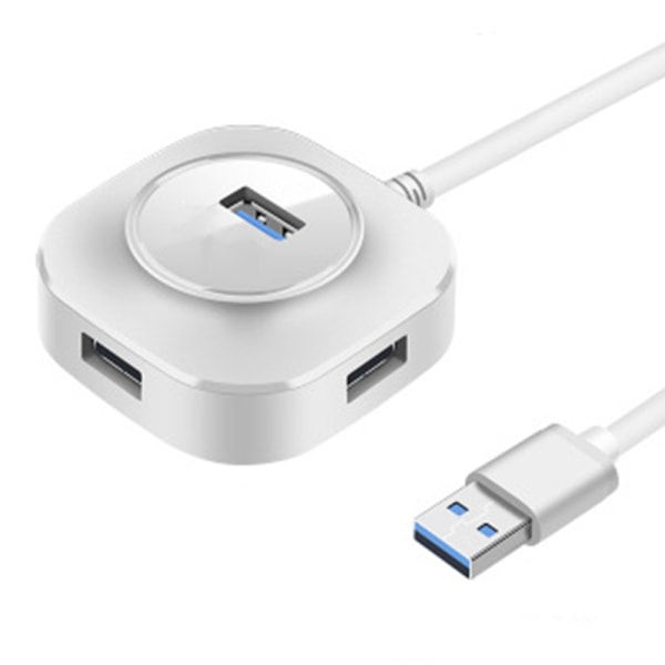 4-porters USB 3.0 Hub Super Speed Distributør 5Gbs, Hvit