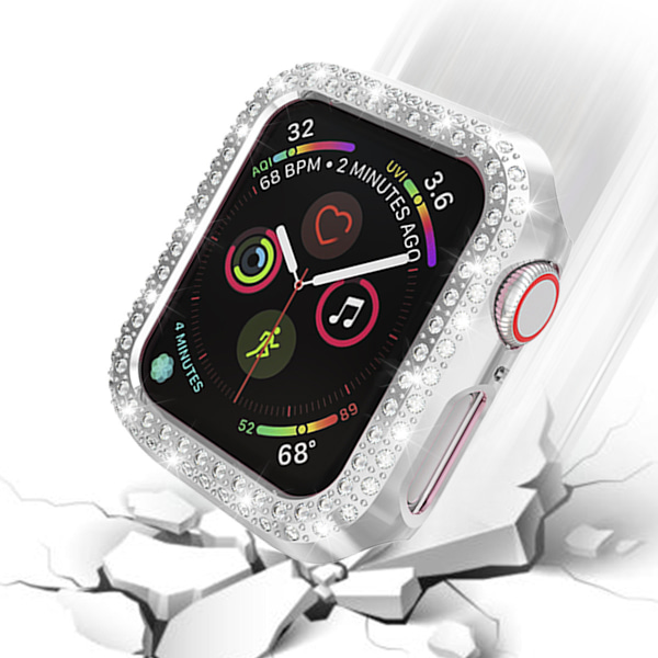 Elegant Bling Skärmskydd för Apple Watch 44mm, Stilfullt Skyddande Lager med Glittrande Strass, Kompatibelt med Serie SE/6/5/4, Premium