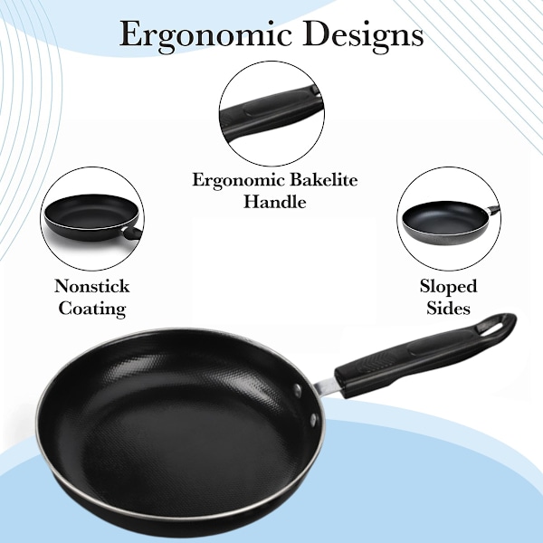 Stegepande Flad Non-Stick Stegepande til Induktion Kogeplade Gas Elektrisk Kogeplade, Sort