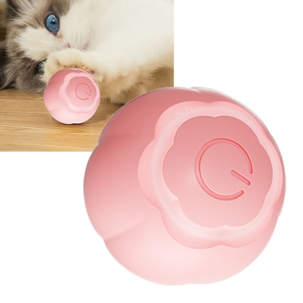 LED-lampor Interaktiv Kattleksaksboll, Sakura Rosa Automatisk Rörlig Leksak Förbättrar Katters Immunförsvar Genom Träning, Intelligent Hinderundvikande