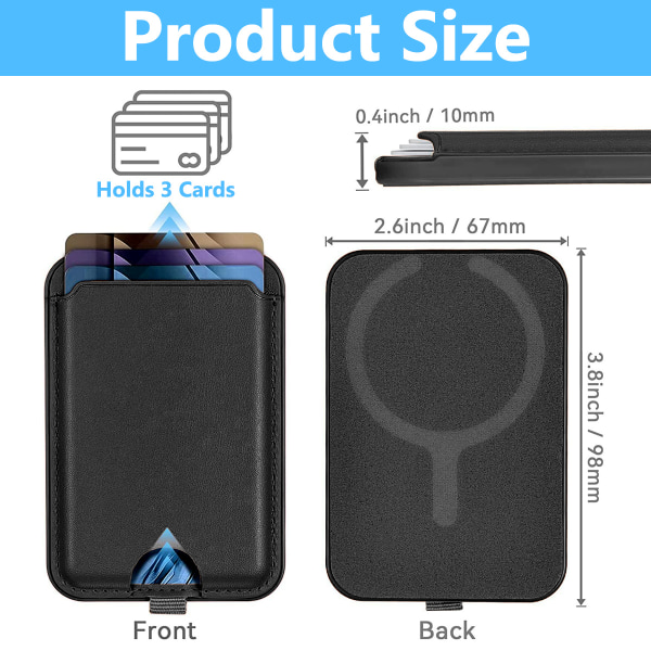 Magnetisk korthållare plånbok för iPhone - Läder magnet plånbok