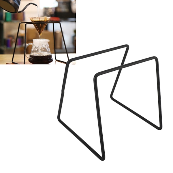 Kaffefilterhållare i metall, Pour Over-kaffefilter, Droppställ, Filterpappershållare, Svart set