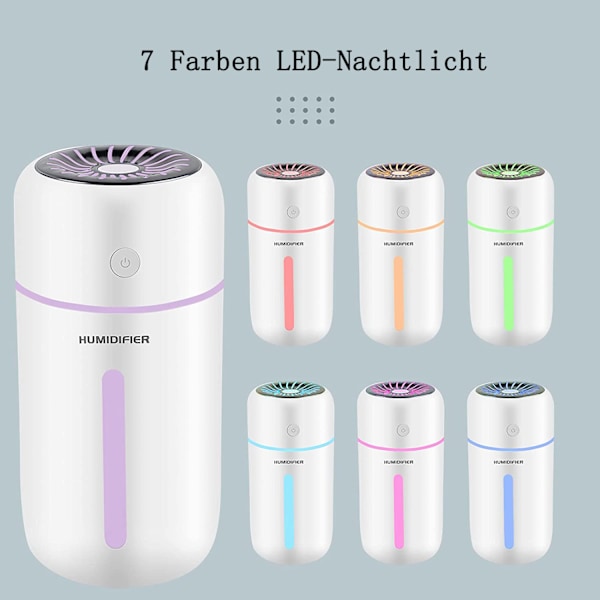 Mini USB Luftfuktare Med Automatisk Avstängning, Portabel Och Liten Kylig Dimluftfuktare För Sovrum Och Kontor (300ml)