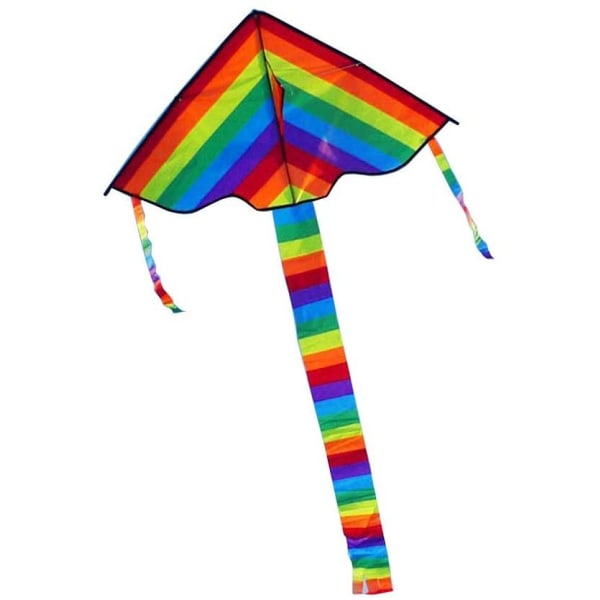 Fargerik regnbuedrage, langhale utendørs flyvende leker, barn