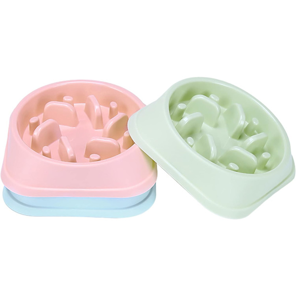 2 Stykker (Blå/Pink) Langsom Foder Skål til Hunde, Langsom og Interaktiv