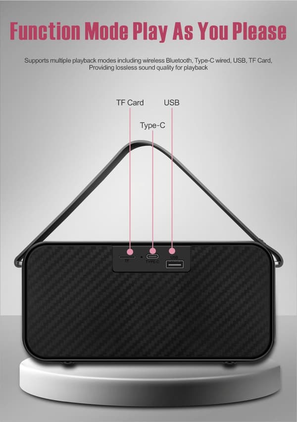 K9 Svart Bärbar K-Sång Bluetooth-högtalare, med Trådlös Mikrofon, Handhållet Utomhus Multifunktionsljudsystem