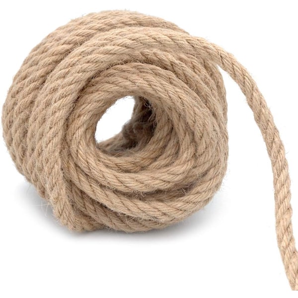 Slitstark Stark Snöre, 10 Meter Längd X 8mm Bredd Biologiskt Nedbrytbart Naturligt Jute Rep För Hantverk, Utomhusinredning Och Trädgårdsprojekt