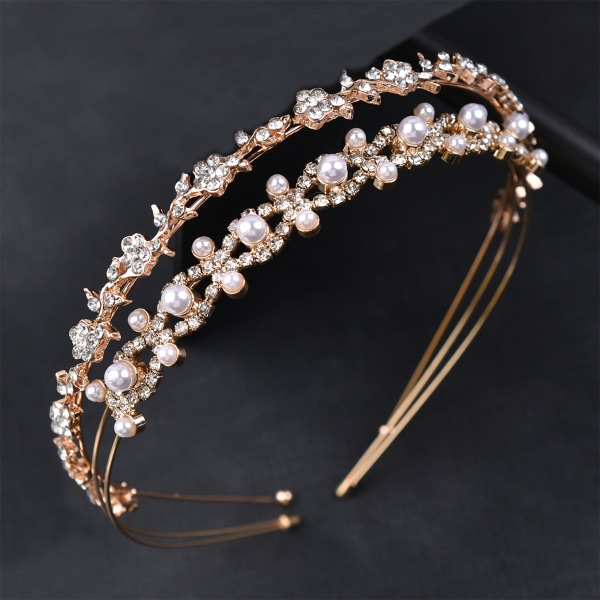 Brude krystall kvinners pannebånd bryllup blomsterjente perle