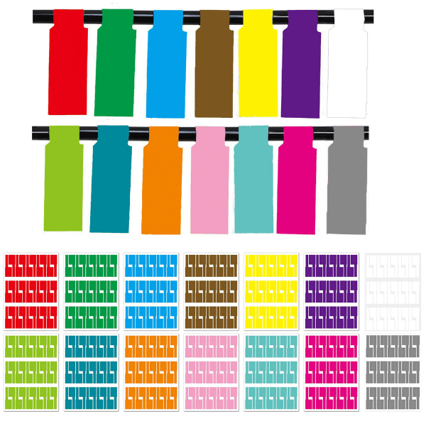 420 kpl kaapelitarrat, 14 väriä vedenpitävät kaapelimerkit johtotarrat