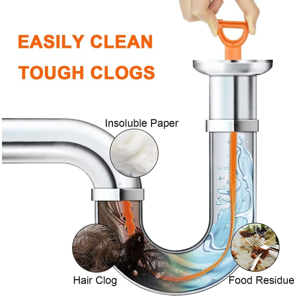 3 pakke 25 tommers avløpsåpner Hair Clog Remover vask