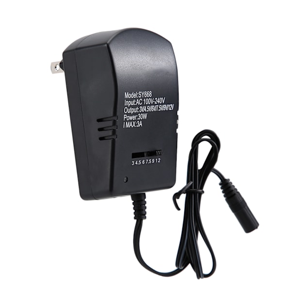 Mångsidig Universell AC-adapter, Strömförsörjningsladdare Med Justerbar Utgångsspänning För Hushållselektronik Och Mer (3V, 4.5V, 6V, 7.5V, 9V, 12V)