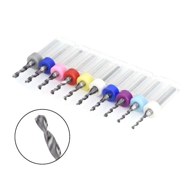 10pcs/set 1.5-2.4mm Tungsten Carbide Mini Micro Drill Bits for CNC PCB Print Circuit Board