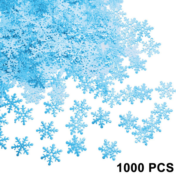 1000 kpl lumihiutalekonfettikoristeita, sininen