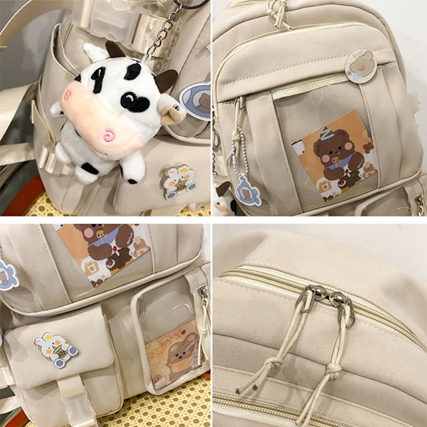 Charmig Kawaii Ryggsäck för Trendsättare, Robust Dragkedja för Pålitlighet, Justerbara Remmar för Anpassad Passform, Din Perfekta Accessoar för Skolan