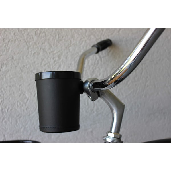 Styrstångstillbehör i polyuretanskinn, halkfri design, för cyklar och skotrar, extra bred dubbelväggig rostfri mugg, stöder kaffemuggar och