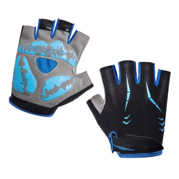 Polstrede hansker med anti-skli design, svart og blå, M