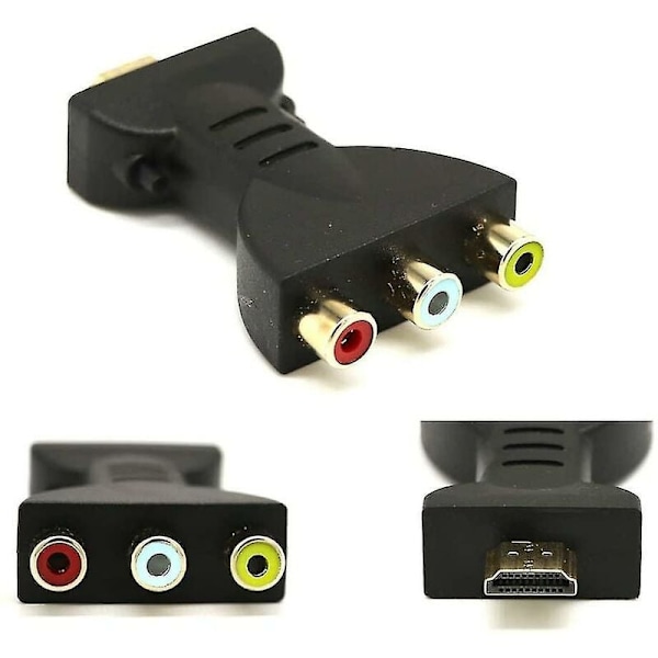 Estetisk komponentomvandlare, RGB högupplöst videoadapter som säkerställer sömlös signalöverföring, guldpläterade kontakter, Plug And Play