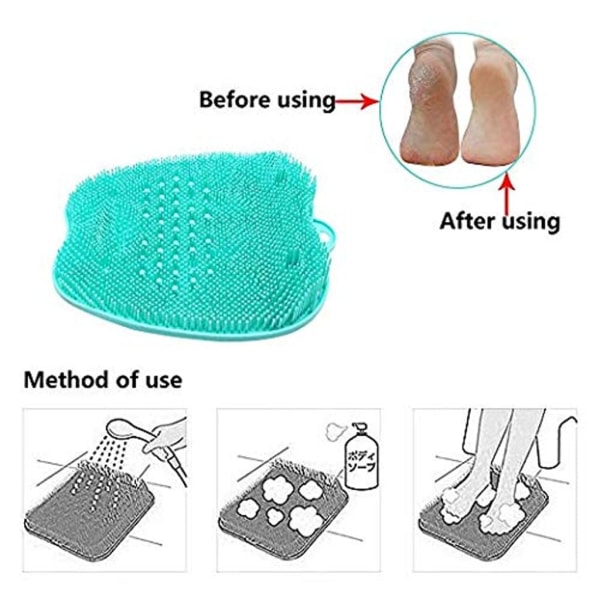 Jalkojen puhdistamiseen tarkoitettu hierontalaite liukumattomalla imukupilla
