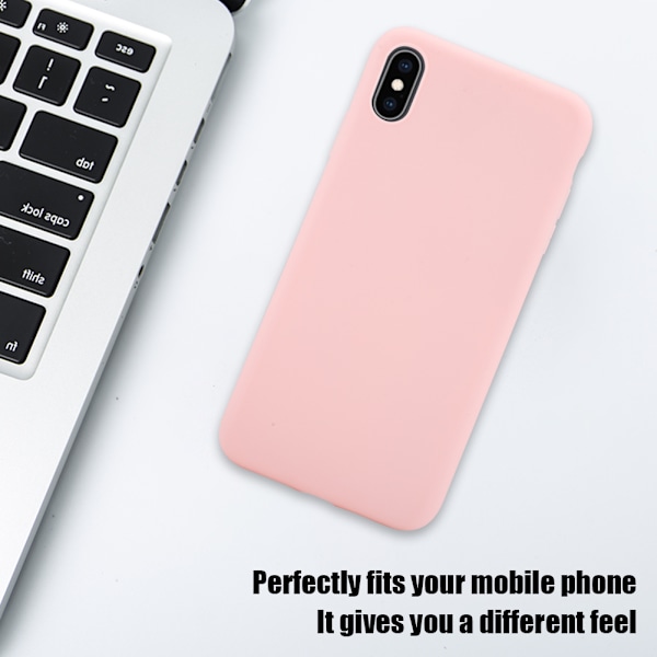 Flytande silikongummiskal för iPhone Xs Max, Elegant skydd med mikrofiberfoder för 6,5-tum, Rosa