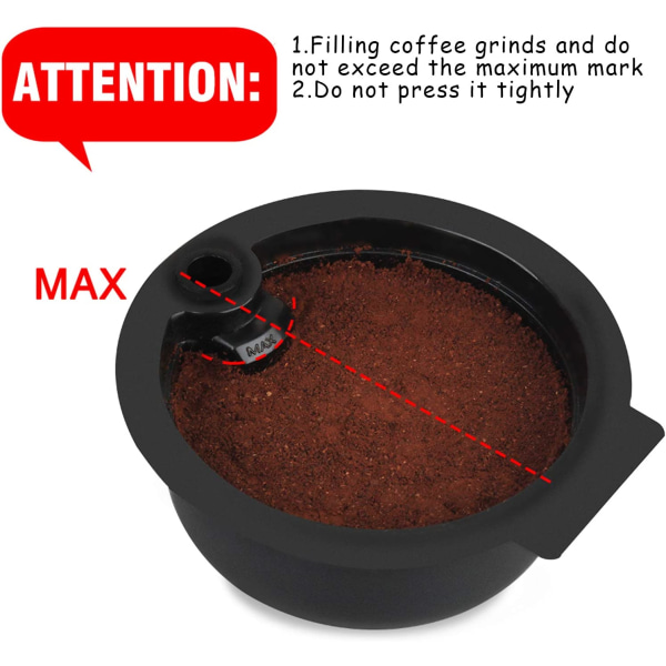Gjenbrukbart kaffefilter, etterfyllbare kaffekapsler, 180 ML