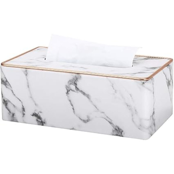 (Grått marmormönster) Rektangulär Tissue Box Hållare Tissue Box Cov