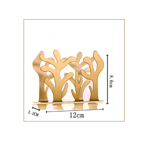 12*3.2*8.6cm, (guld växttyp) 1-pack servett i rostfritt stål