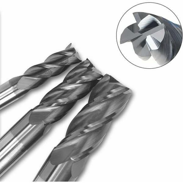10 stk 4-spors bor 0,2-1,2 cm CNC HSS rettskaft bor