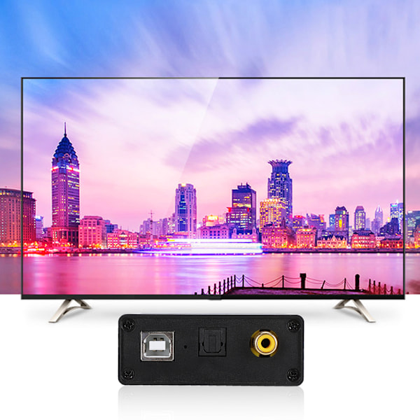 Digital till Analog-omvandlare, Ultra Low Jitter Plug and Play USB DAC Optisk Ljudadapter, 192 KHz High Fidelity Design med Toslink Koaxial till RCA