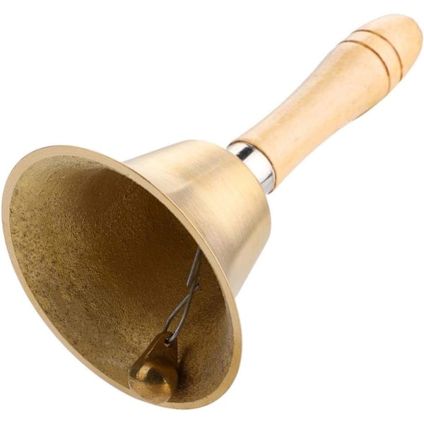 Bekvämt grepp Solid mässingshandklocka för multifunktionell användning, ergonomiskt handtag säkerställer enkel användning, högt ljud &amp; utsökt design, idealisk
