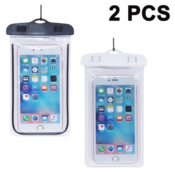 2 pakkauksen vedenpitävä case, universal matkapuhelimen kuivapussi