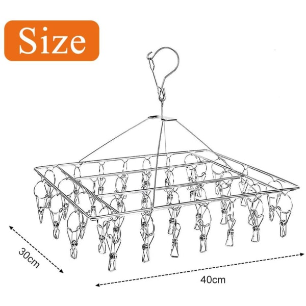 Strømper Tørrestativ Metal Tøjklemme Rektangulær Med 30 Clips