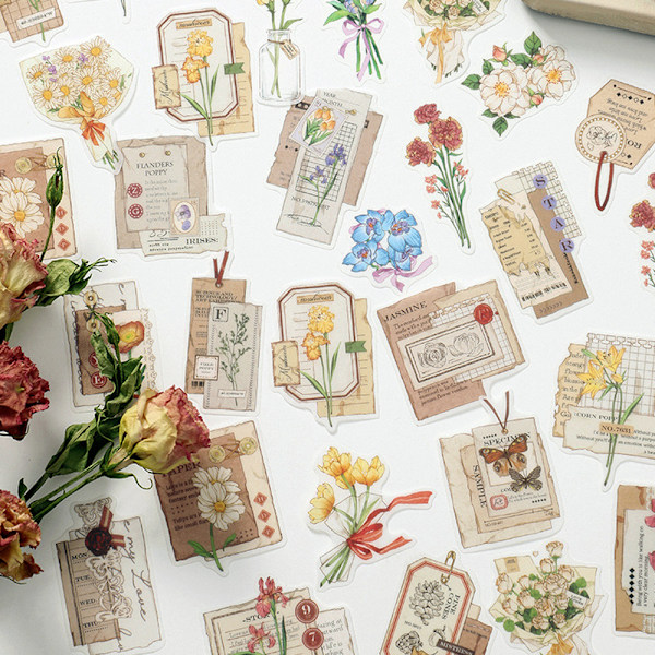 Estetiska Retro Pappersdagboksdekaler, Perfekta För Att Personalisera Ditt Scrapbooking-kit Och Planner Junk Journaling, HD-tryckning Säkerställer Livfullhet