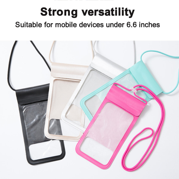 Ulkona läpinäkyvä Velcro matkapuhelimen vedenpitävä laukku, hopea