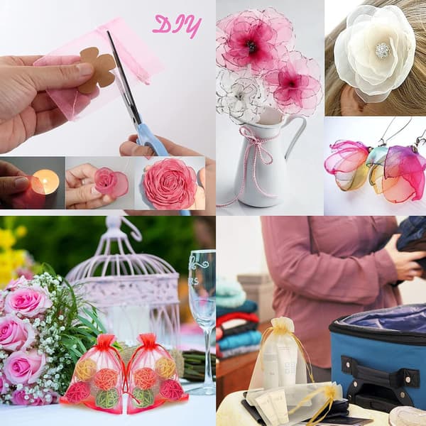 Organza-pose, organza-gavepose, smykkepose, bryllupspose, la