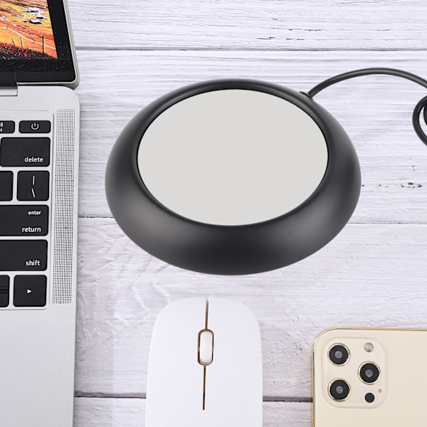 Valnötsmaterial Trä Metallmaterial Jämn Uppvärmning, Kompakt Storlek för Hemmakontor, 5V USB-driven Elektrisk Dryckesvärmare, Lättviktig och