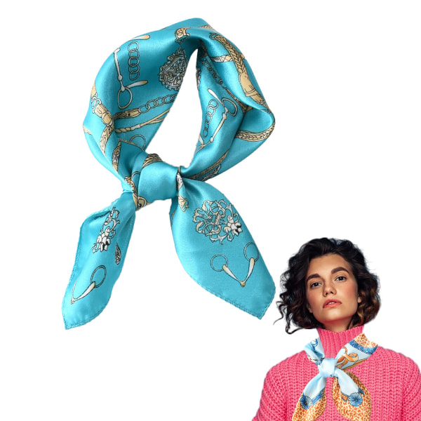 Silk Feeling Head Scarves Square Bandanas Mode Scarf för kvinnor