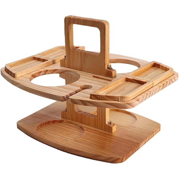Kompakt Picknickkompis, Portabelt Vinbord med Multifunktionell Design, Lätt att Fälla ihop för Snabb Uppställning, Hållbart Trämaterial, Ingen Montering