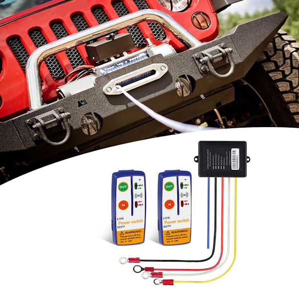 Elektrisk vinsch trådlös fjärrkontroll strömbrytare styrsystem 45m 12V för lastbil ATV SUV