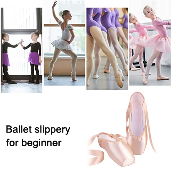 Ballet Pointe Sko Piger Kvinder Bånd Ballerina Sko pink