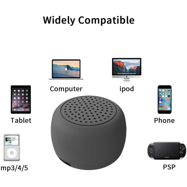 Bärbar Mini Bluetooth högtalare, högupplöst ljud, svart