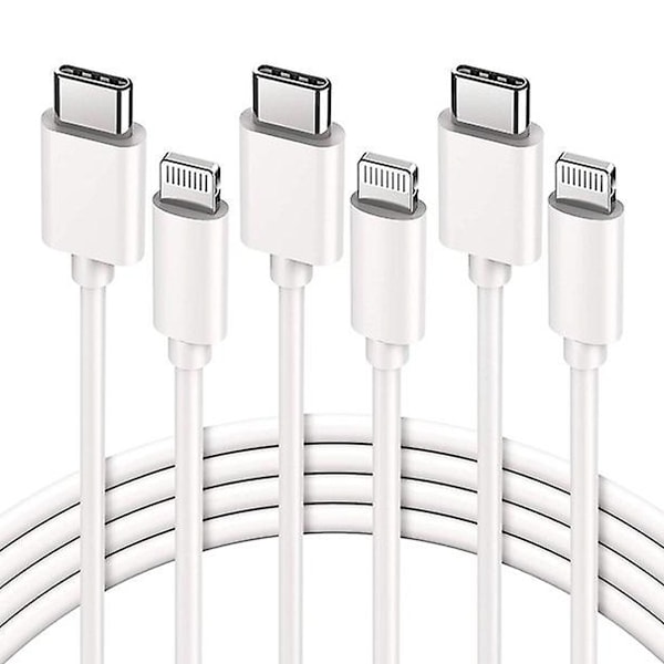 Nylonflätad Iphone Snabbladdare, Snabbladdning & Datasynkronisering Kompatibel Med Iphone 12 12 Pro Max 11 Pro Max Xr Xs 8 Och Fler, 3-Pack 1,8m Mfi-Certifierad